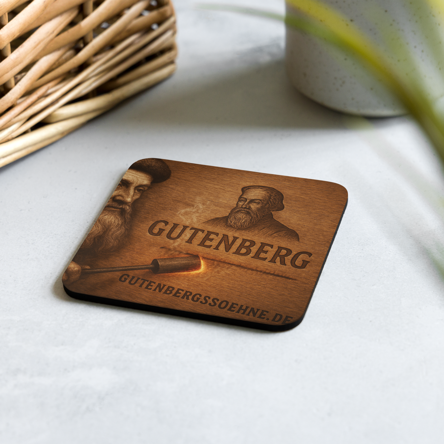 Korkuntersetzer „Gutenbergs Söhne“ – Handwerkskunst trifft Design