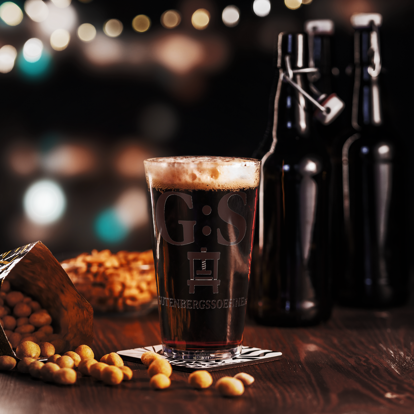 Pint-Glas „Gutenbergs Söhne“ – Stil trifft Geschichte