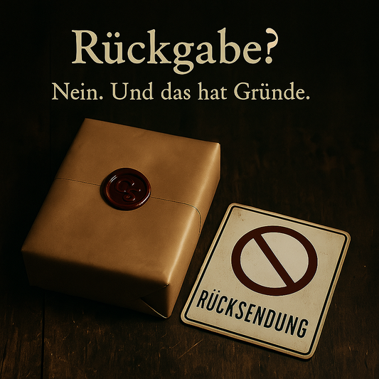 Rücksendung nur bei echtem Mangel. Gutenbergs Söhne Verlautbarung Nr. 4