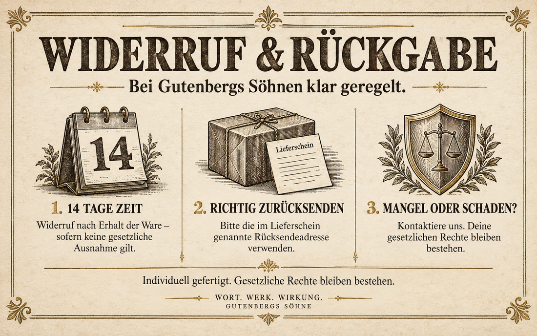Widerruf und Rückgabe bei Gutenbergs Söhne klar geregelt