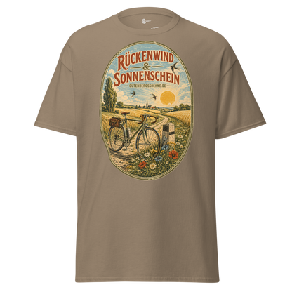 Vintage Unisex T-Shirt Rückenwind und Sonnenschein braune Savanne
