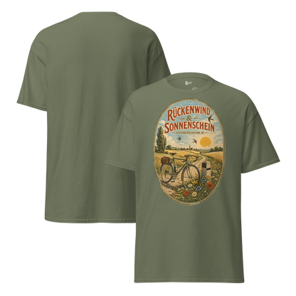 Vintage Unisex T-Shirt Rückenwind und Sonnenschein militärgrün