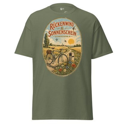 Vintage Unisex T-Shirt Rückenwind und Sonnenschein militärgrün