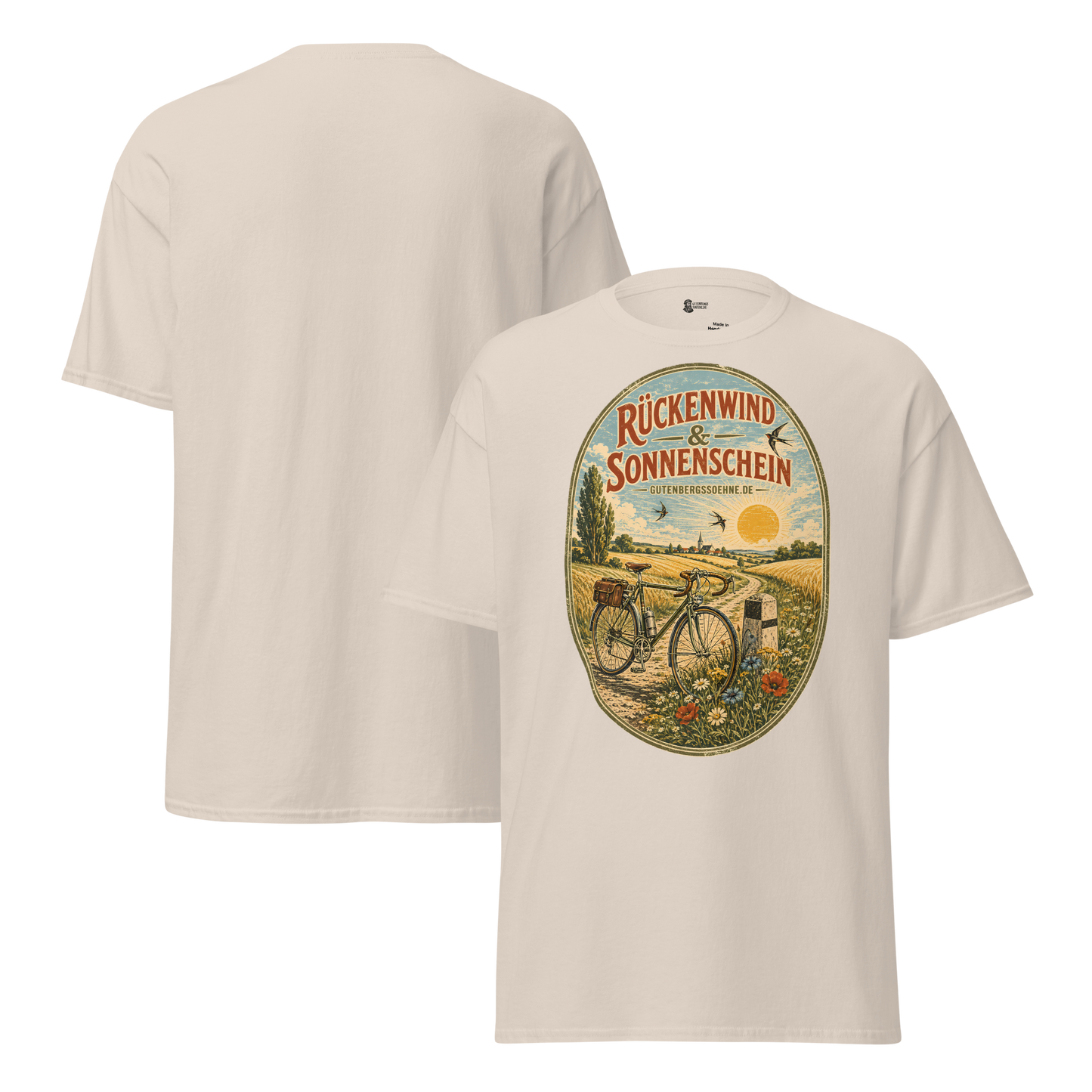 Vintage Unisex T-Shirt Rückenwind und Sonnenschein natur
