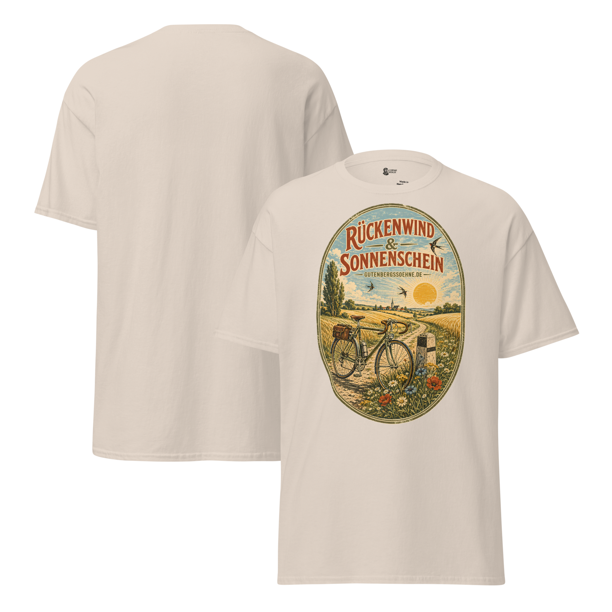 Vintage Unisex T-Shirt Rückenwind und Sonnenschein natur