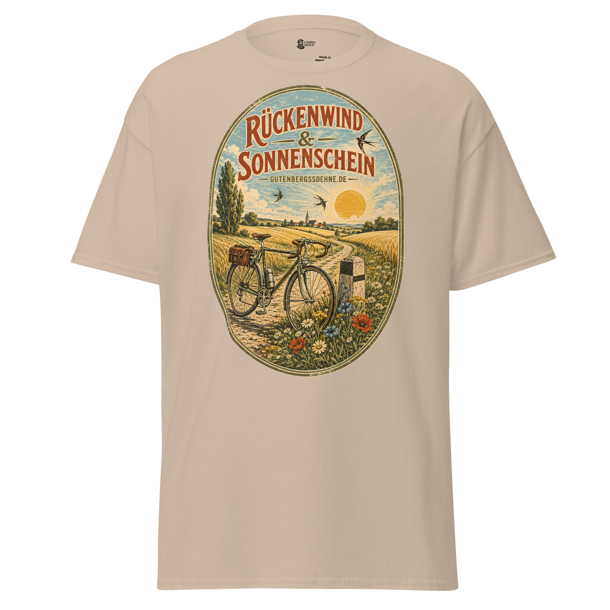 Vintage Unisex T-Shirt Rückenwind und Sonnenschein sandfarben