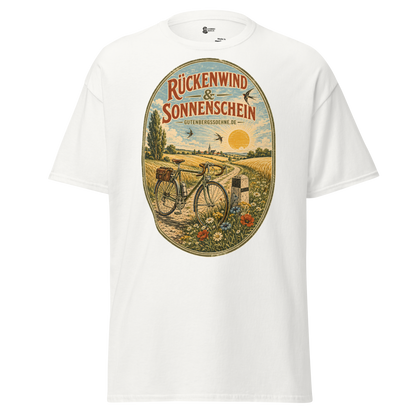 Vintage Unisex T-Shirt Rückenwind und Sonnenschein in weiß
