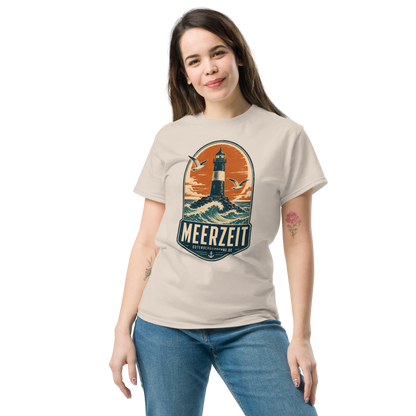 Vintage Unisex T-Shirt mit dem Schriftzug Meerzeit natur GutenbergsSoehne.de