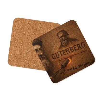 Korkuntersetzer „Gutenbergs Söhne“ – Handwerkskunst trifft Design