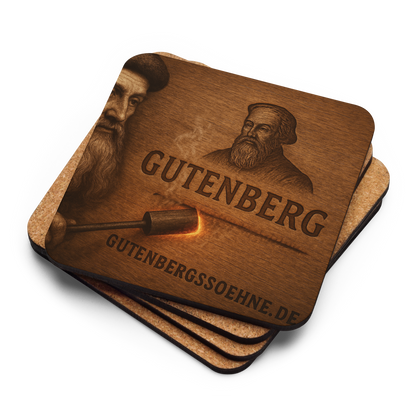 Korkuntersetzer „Gutenbergs Söhne“ – Handwerkskunst trifft Design