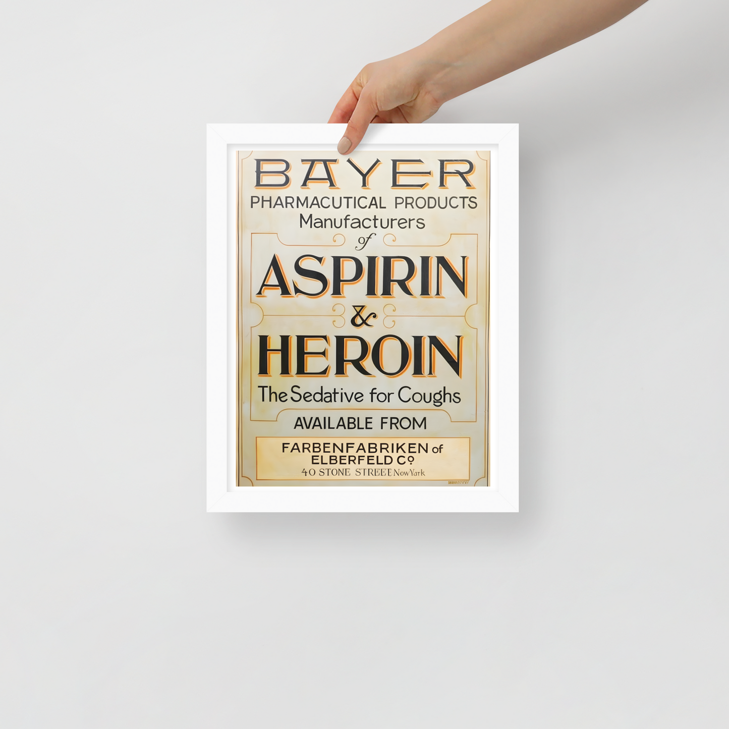 Aspirin & Heroin – Gerahmtes Apothekenposter | Deko von GutenbergsSoehne.de 🖼️