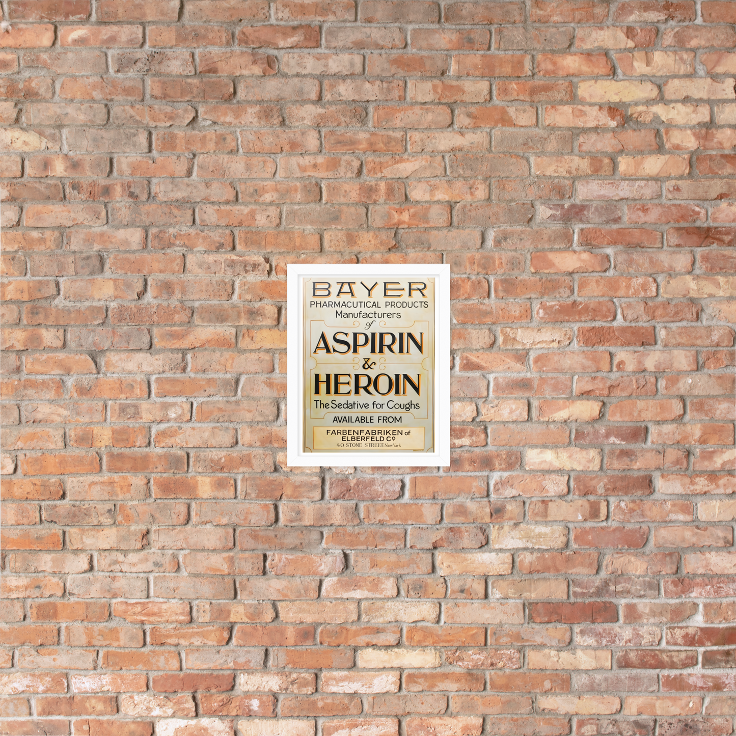 Aspirin & Heroin – Gerahmtes Apothekenposter | Deko von GutenbergsSoehne.de 🖼️