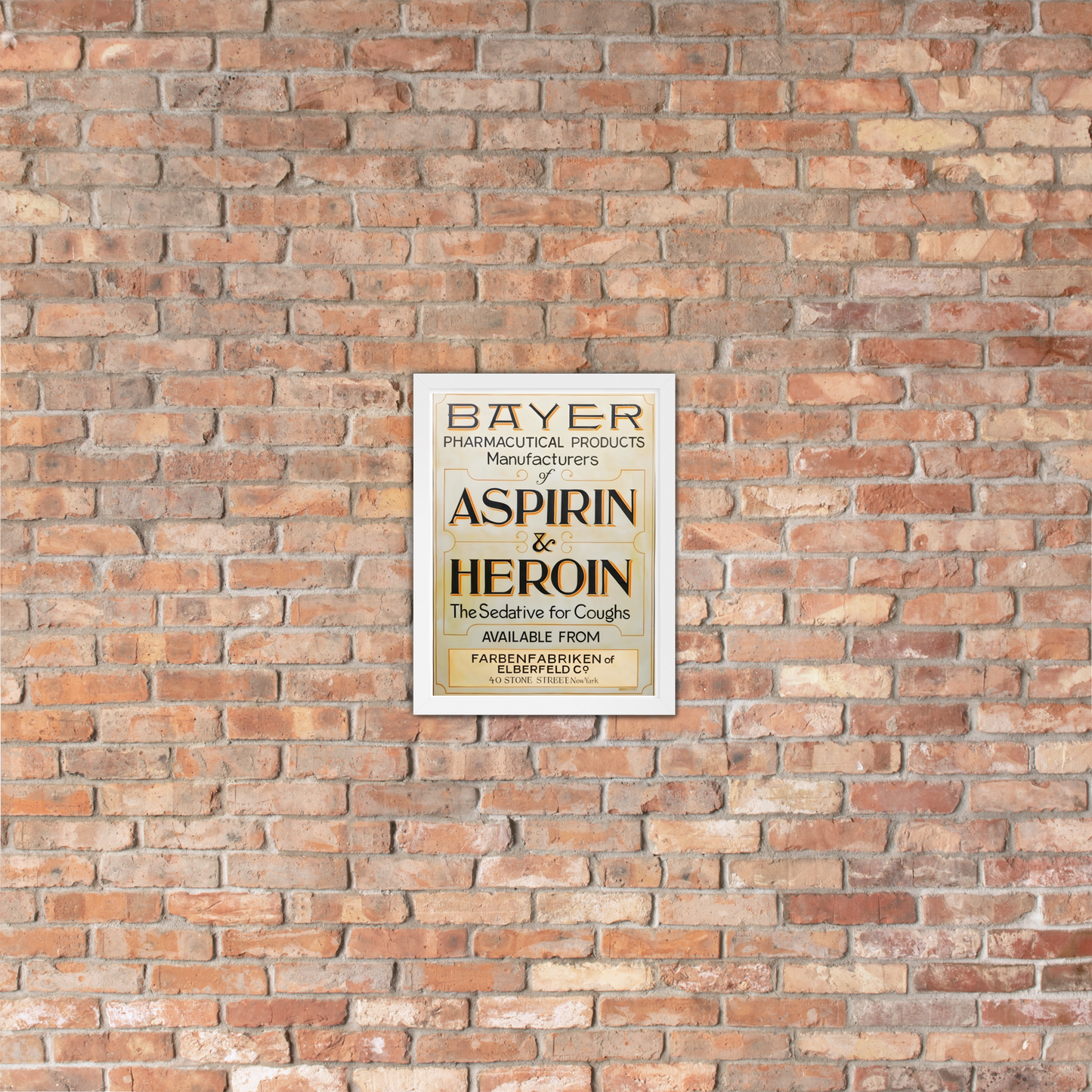 Aspirin & Heroin – Gerahmtes Apothekenposter | Deko von GutenbergsSoehne.de 🖼️