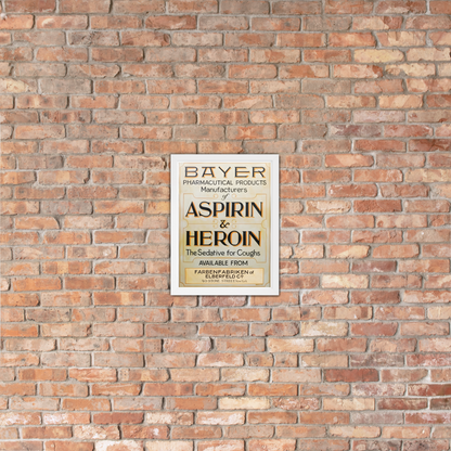 Aspirin & Heroin – Gerahmtes Apothekenposter | Deko von GutenbergsSoehne.de 🖼️