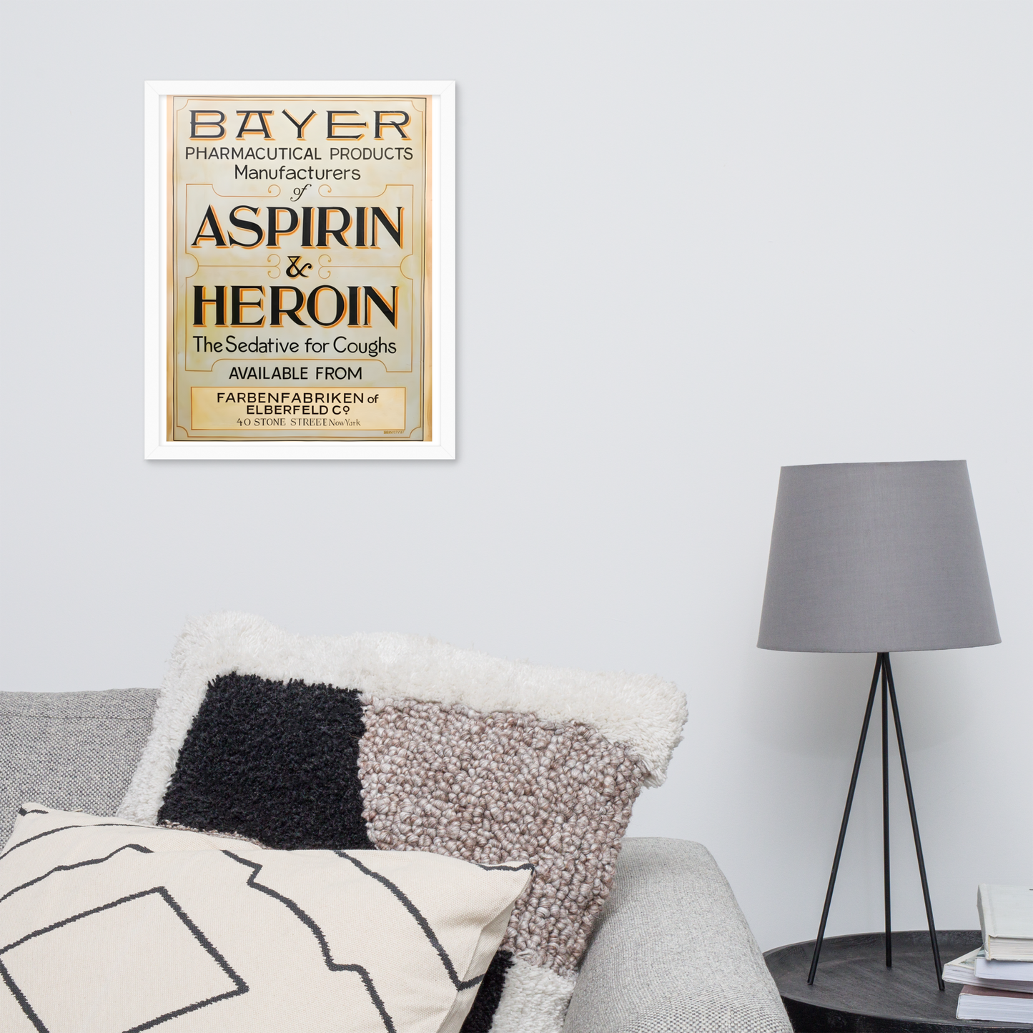 Aspirin & Heroin – Gerahmtes Apothekenposter | Deko von GutenbergsSoehne.de 🖼️