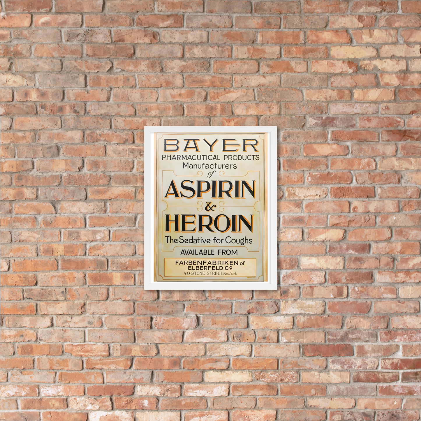 Aspirin & Heroin – Gerahmtes Apothekenposter | Deko von GutenbergsSoehne.de 🖼️