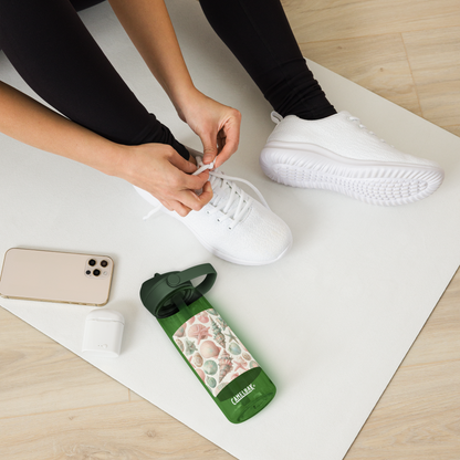 Wasserflasche mit Trinkhalm – Muscheldesign | Stylisch, robust, nachhaltig. 🐚