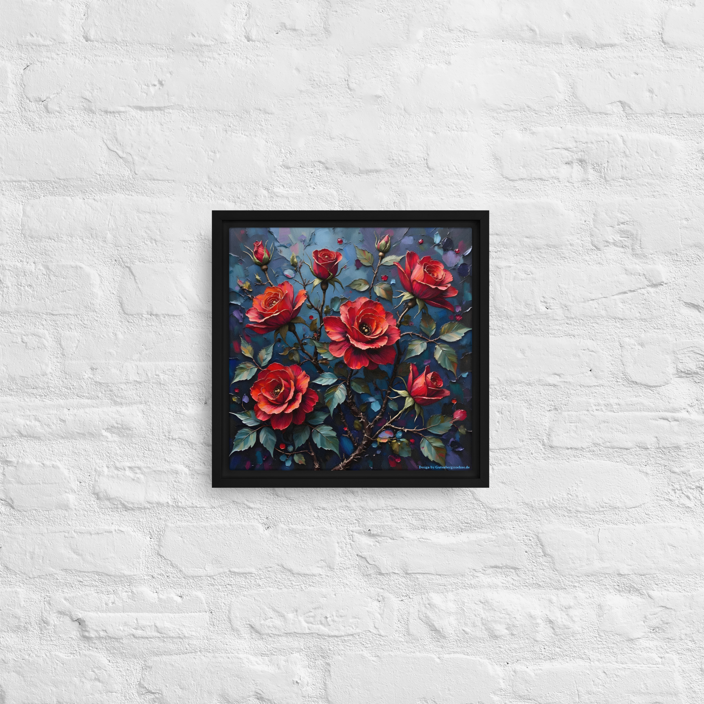 Gerahmte Leinwand „Dunkle Rose“ – Kunst zum Aufhängen, die Eindruck macht 🌹