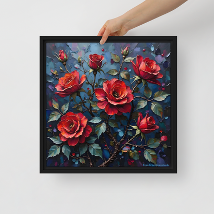 Gerahmte Leinwand „Dunkle Rose“ – Kunst zum Aufhängen, die Eindruck macht 🌹