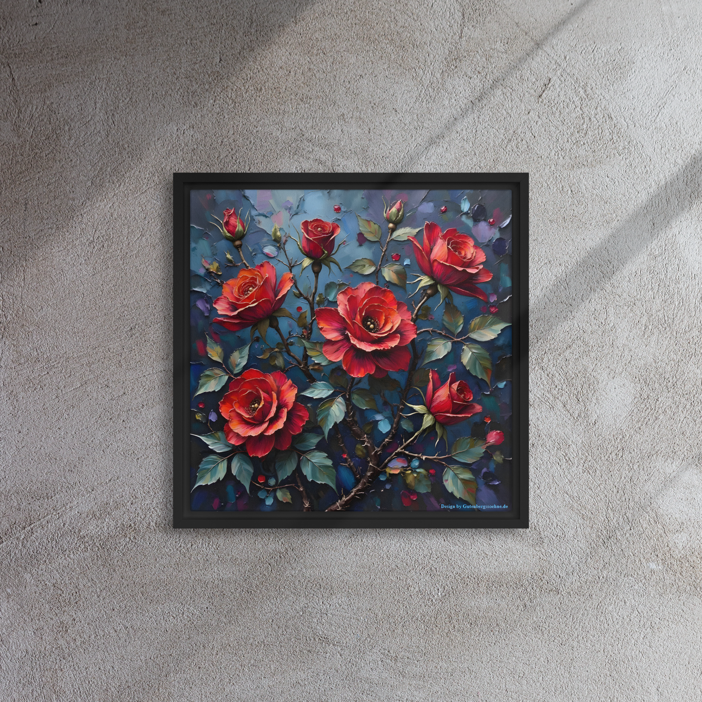 Gerahmte Leinwand „Dunkle Rose“ – Kunst zum Aufhängen, die Eindruck macht 🌹