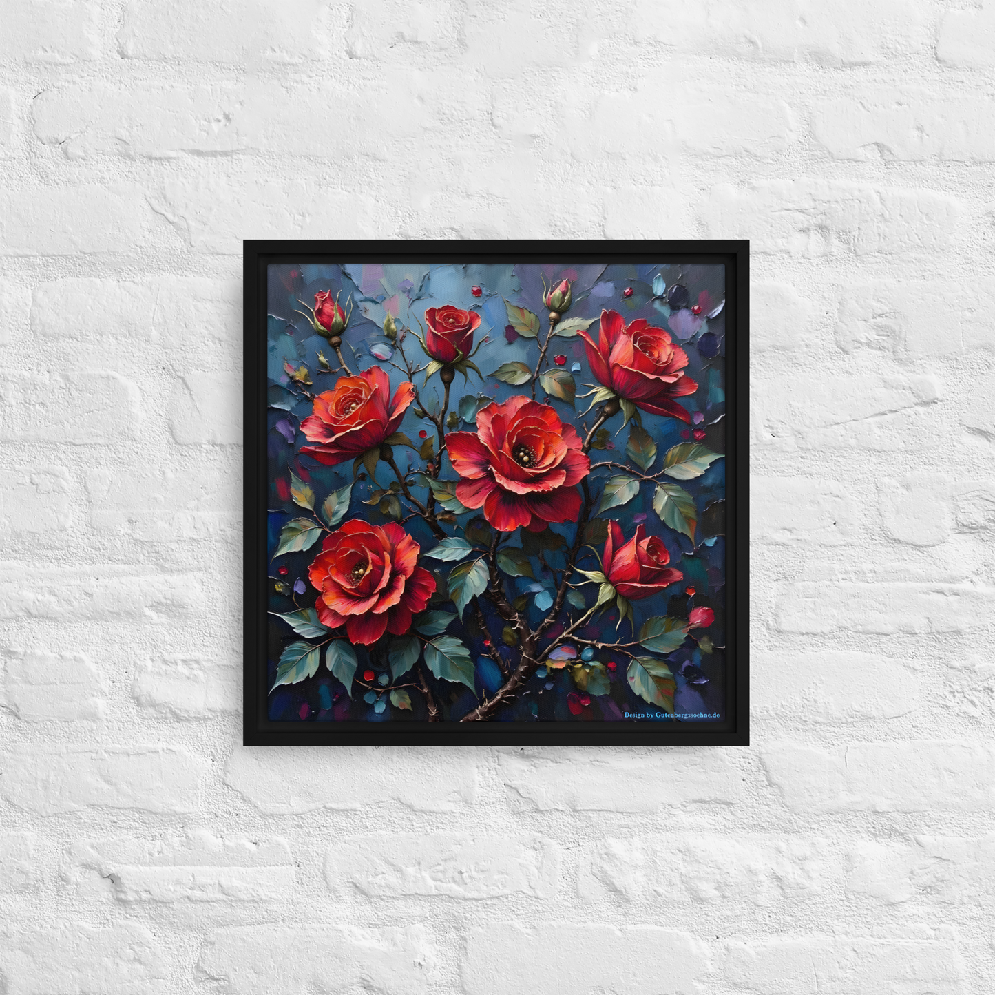 Gerahmte Leinwand „Dunkle Rose“ – Kunst zum Aufhängen, die Eindruck macht 🌹