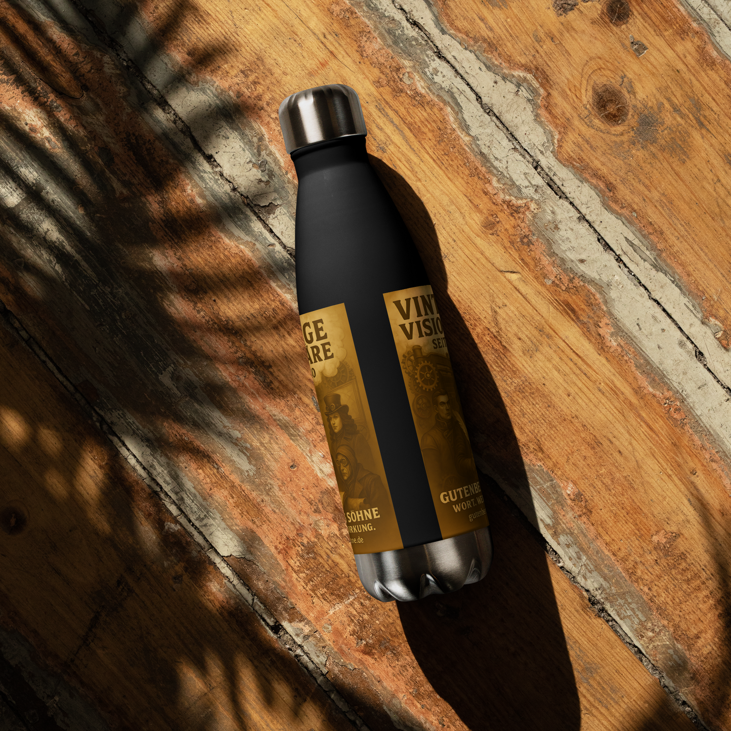 Edelstahl-Trinkflasche „Vintage Visionäre“ – Stil trifft Funktion 🛠️