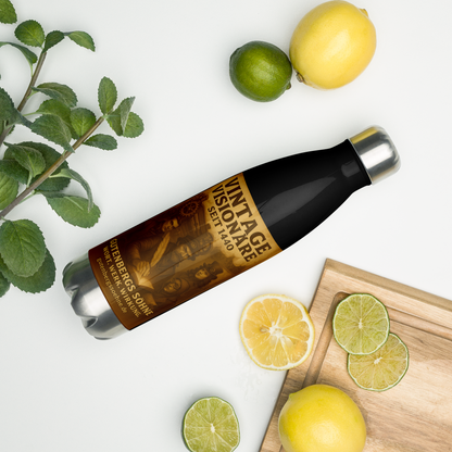 Edelstahl-Trinkflasche „Vintage Visionäre“ – Stil trifft Funktion 🛠️