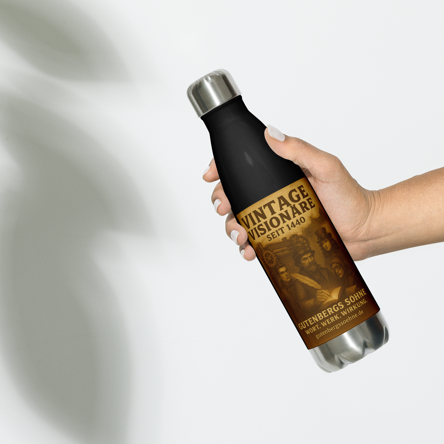 Edelstahl-Trinkflasche „Vintage Visionäre“ – Stil trifft Funktion 🛠️