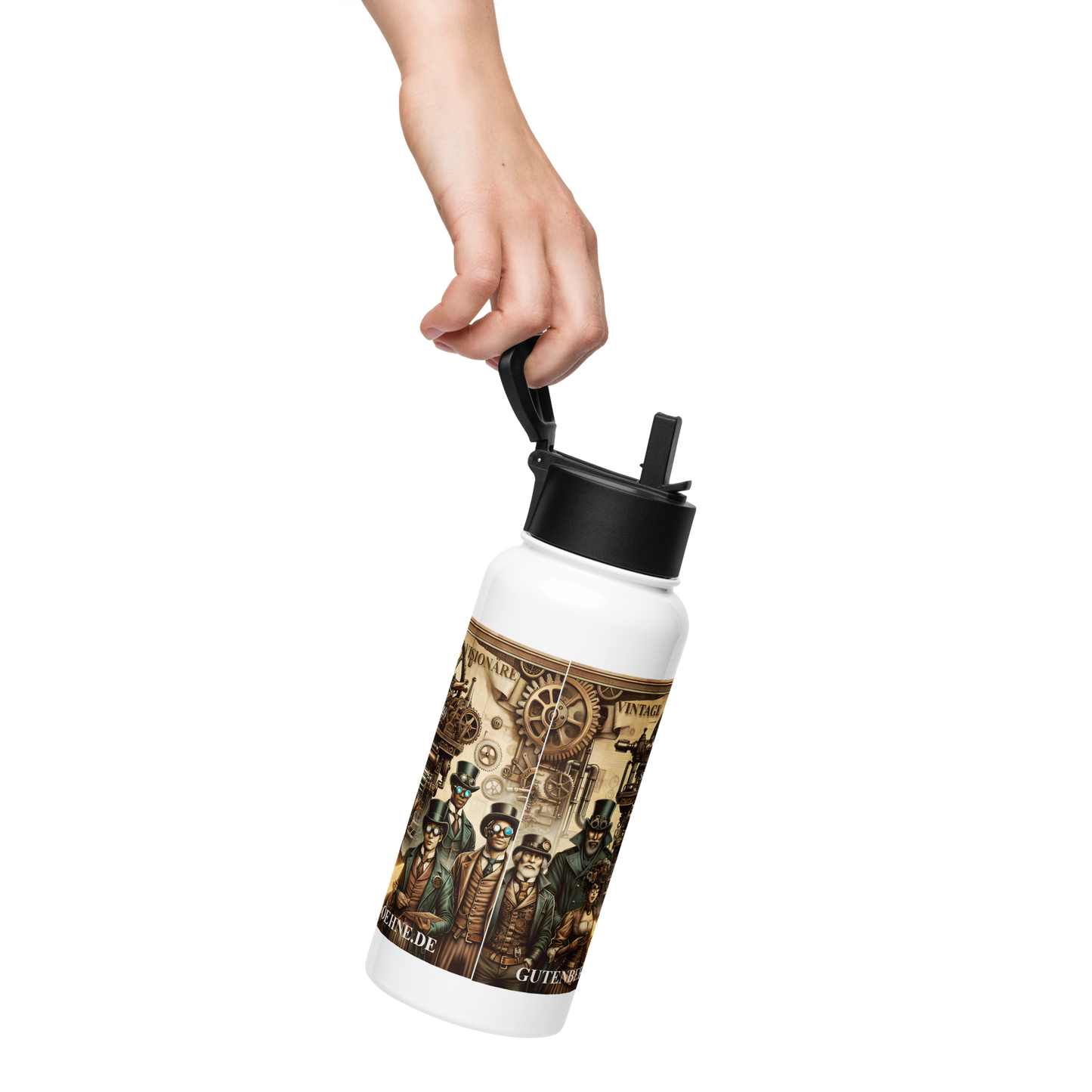 Edelstahl-Trinkflasche „Vintage Visionäre 1440“ – Zeitlos stilvoll, maximal funktional ⚙️