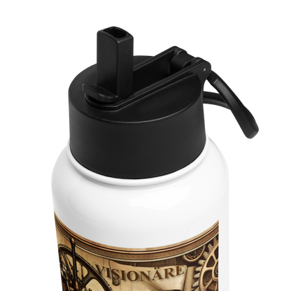 Edelstahl Trinkflasche mit Strohhalm – Vintage Visionäre – GUTENBERGSSOEHNE.DE