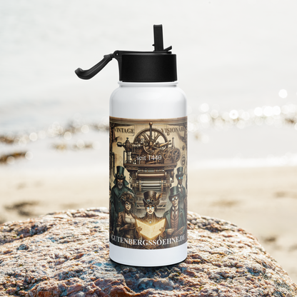 Edelstahl-Trinkflasche „Vintage Visionäre 1440“ – Zeitlos stilvoll, maximal funktional ⚙️
