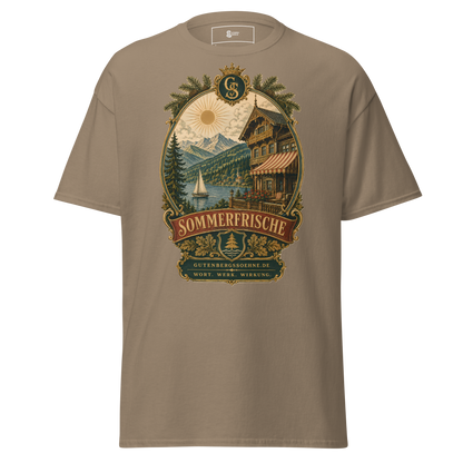 Vintage Unisex T-Shirt mit dem Schriftzug Sommerfrische braune Savanne