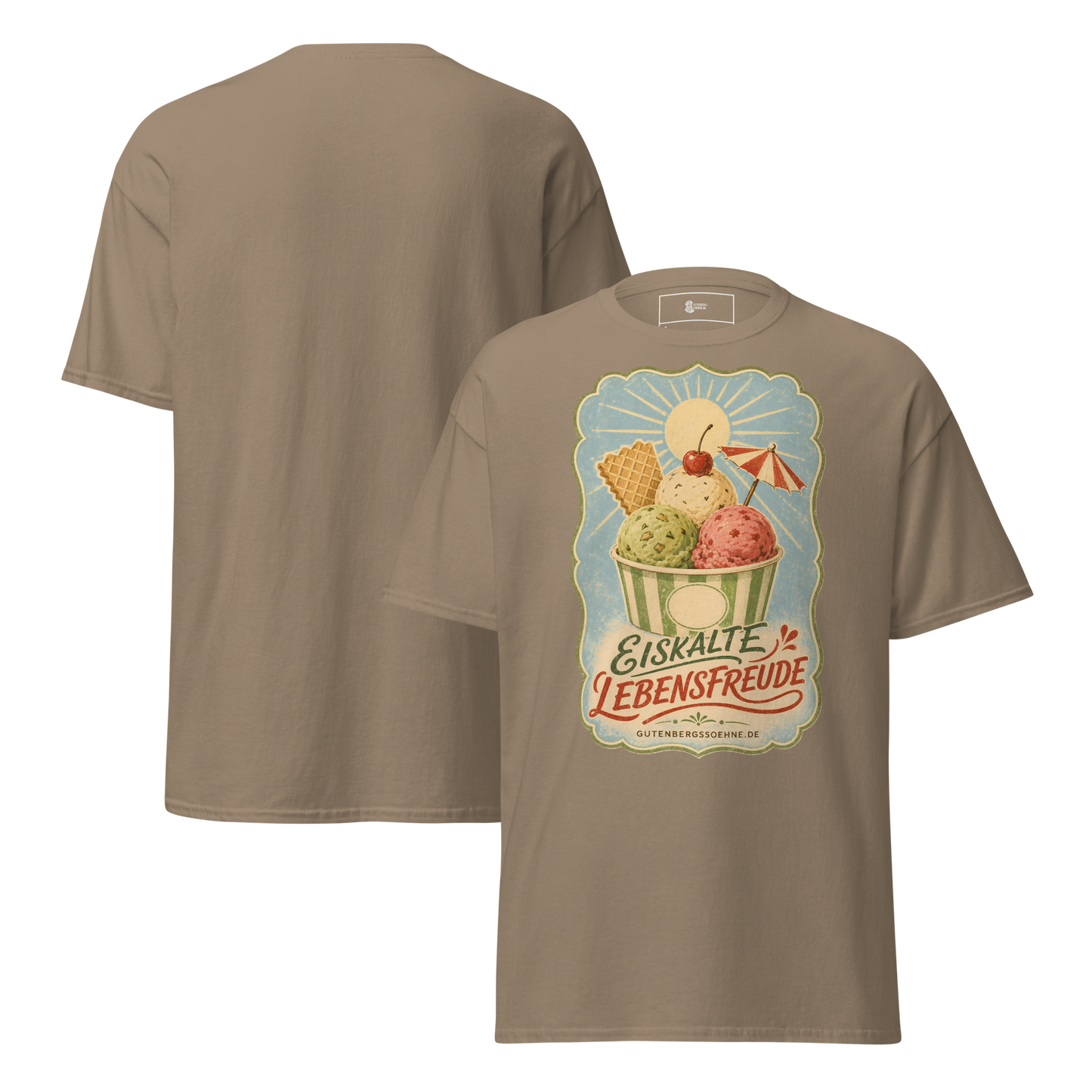T-Shirt Eiskalte Lebensfreude in Braune Savanne
