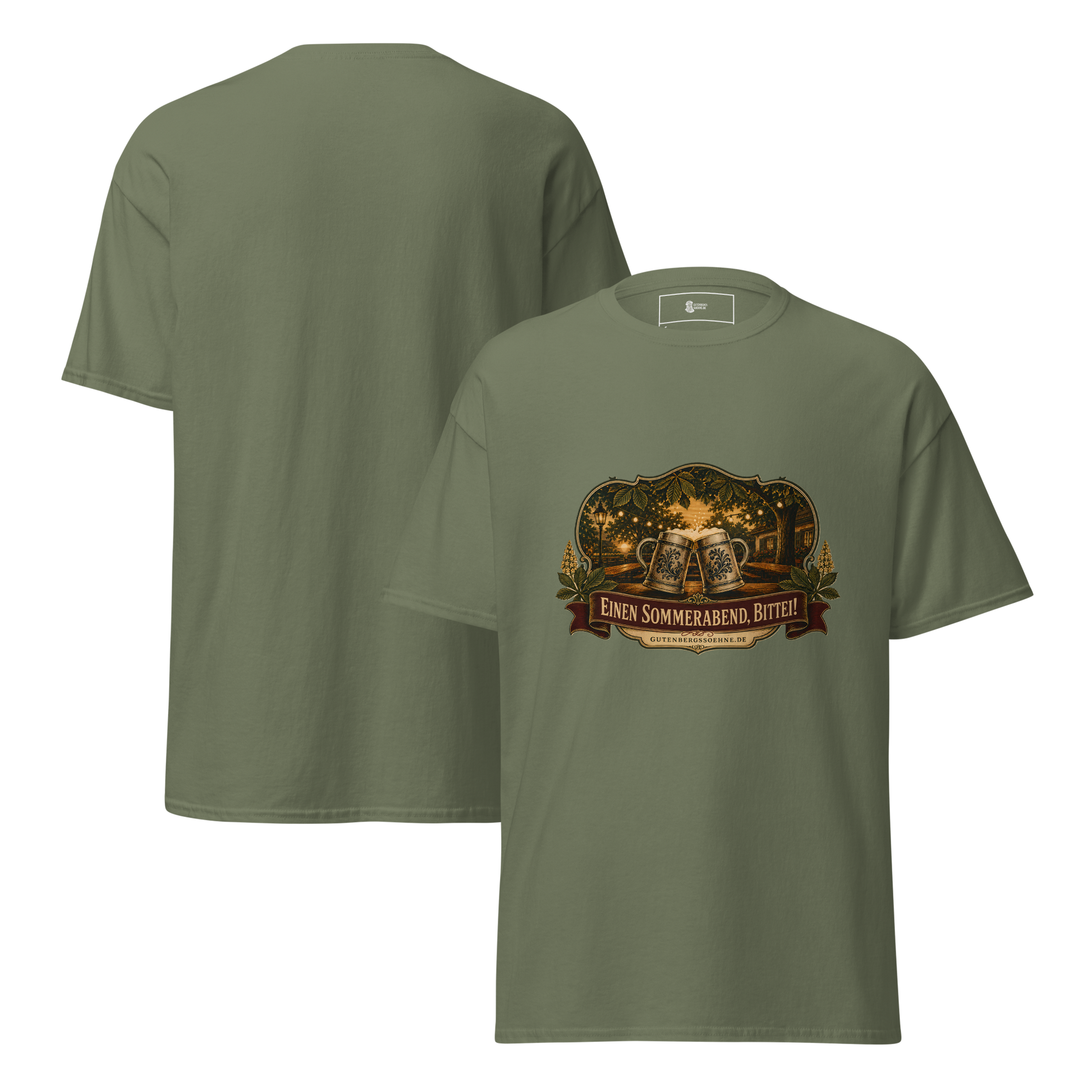 T-Shirt Einen Sommerabend bitte in Militärgrün