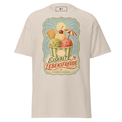 Vintage Unisex T-Shirt mit dem Spruch Eiskalte Lebensfreude
