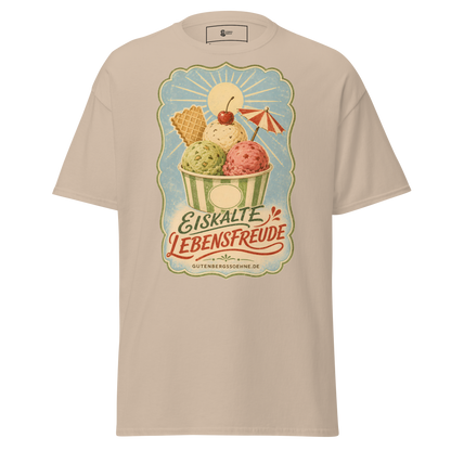 Vintage Unisex T-Shirt mit dem Spruch Eiskalte Lebensfreude