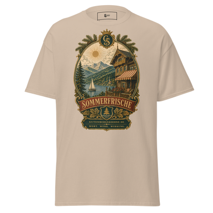 Vintage Unisex T-Shirt mit dem Schriftzug Sommerfrische sand