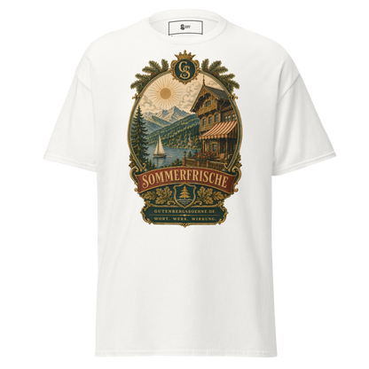 Vintage Unisex T-Shirt mit dem Schriftzug Sommerfrische weiß
