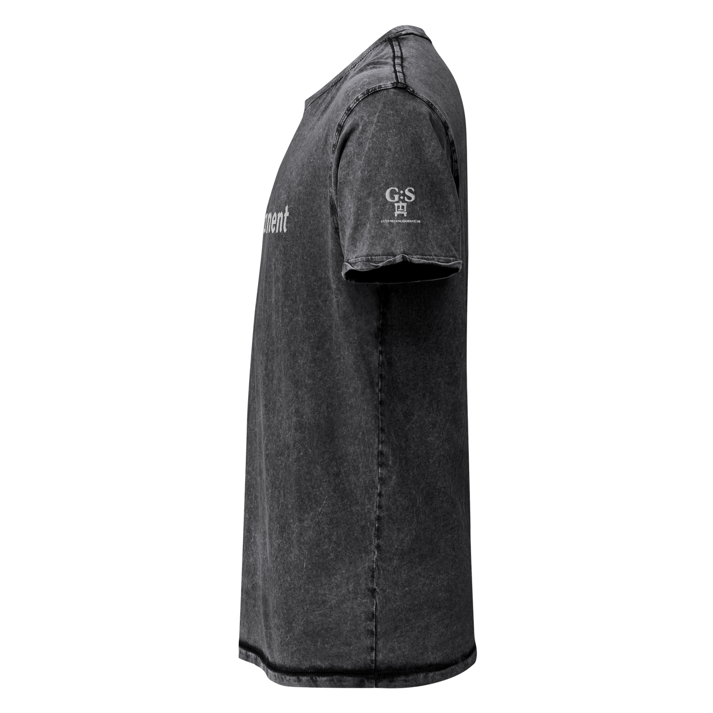 Denim-T-Shirt „Scripta manent“ – von GutenbergsSoehne.de