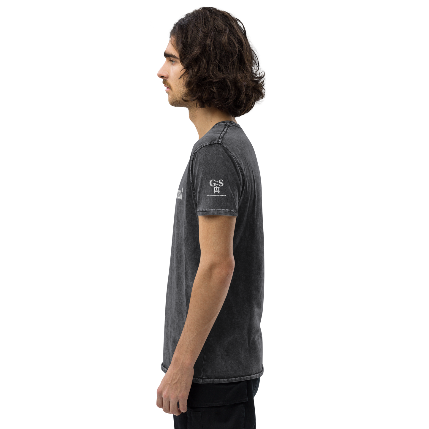 Denim-T-Shirt „Scripta manent“ – von GutenbergsSoehne.de