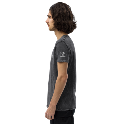 Denim-T-Shirt „Scripta manent“ – von GutenbergsSoehne.de