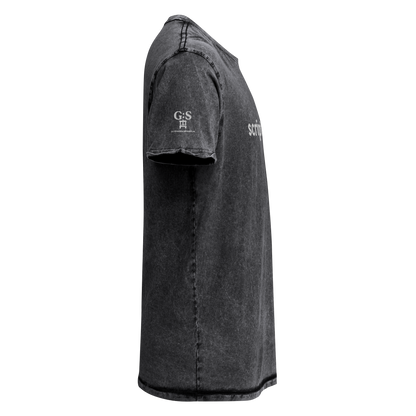 Denim-T-Shirt „Scripta manent“ – von GutenbergsSoehne.de