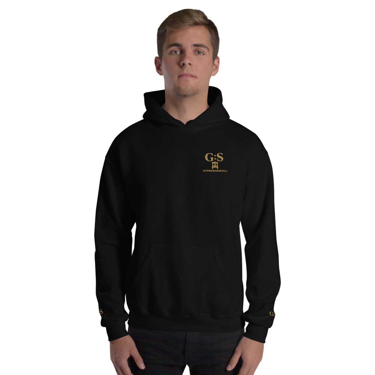 Unisex-Kapuzenpullover bestickt – GutenbergsSoehne.de