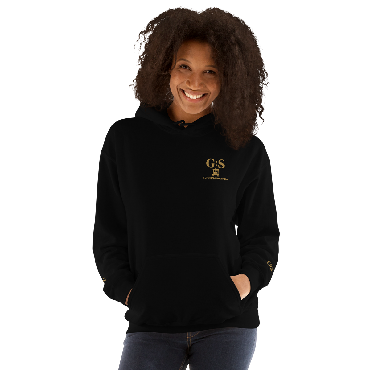Unisex-Kapuzenpullover bestickt – GutenbergsSoehne.de