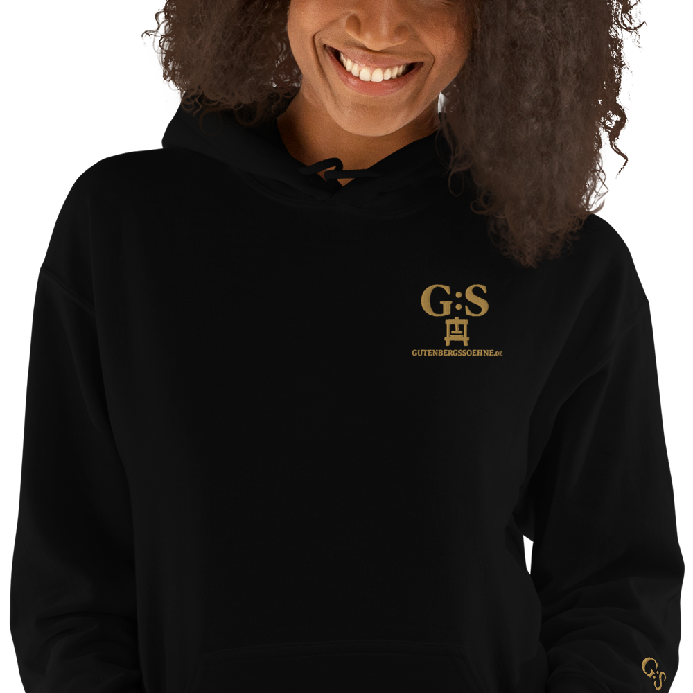 Unisex-Kapuzenpullover bestickt – GutenbergsSoehne.de