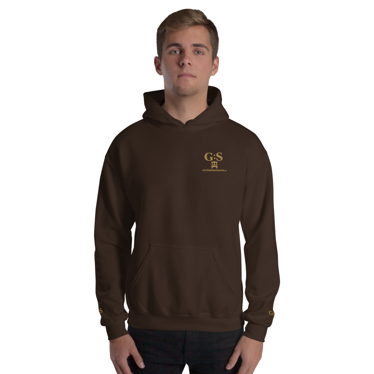 Unisex-Kapuzenpullover bestickt – GutenbergsSoehne.de
