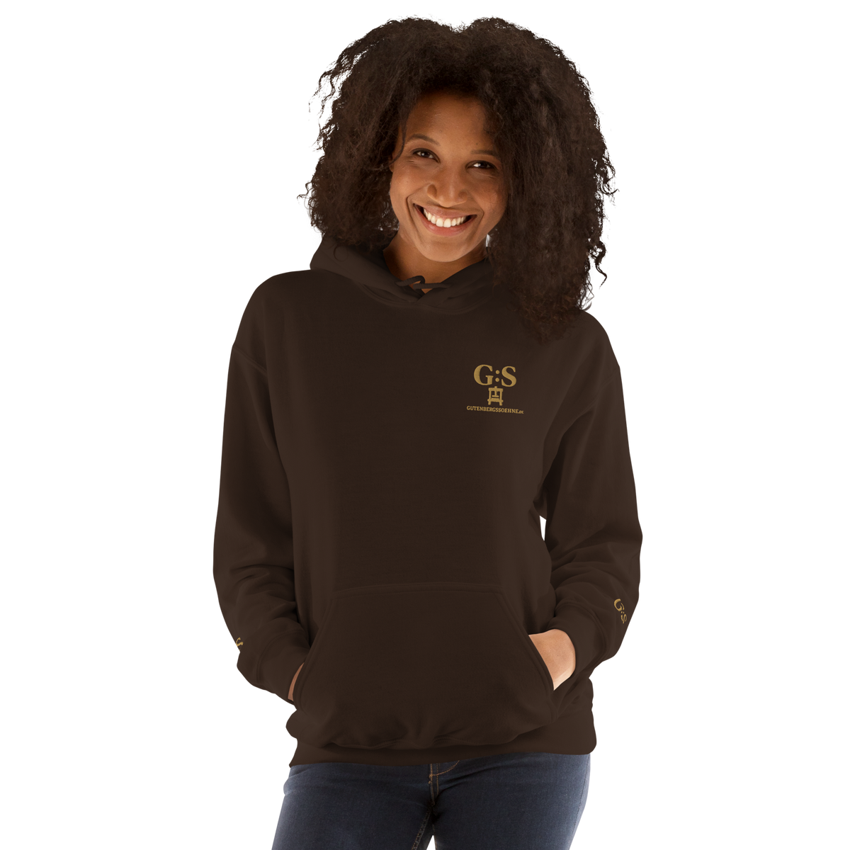 Unisex-Kapuzenpullover bestickt – GutenbergsSoehne.de