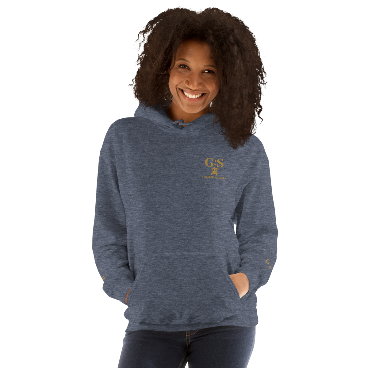 Unisex-Kapuzenpullover bestickt – GutenbergsSoehne.de