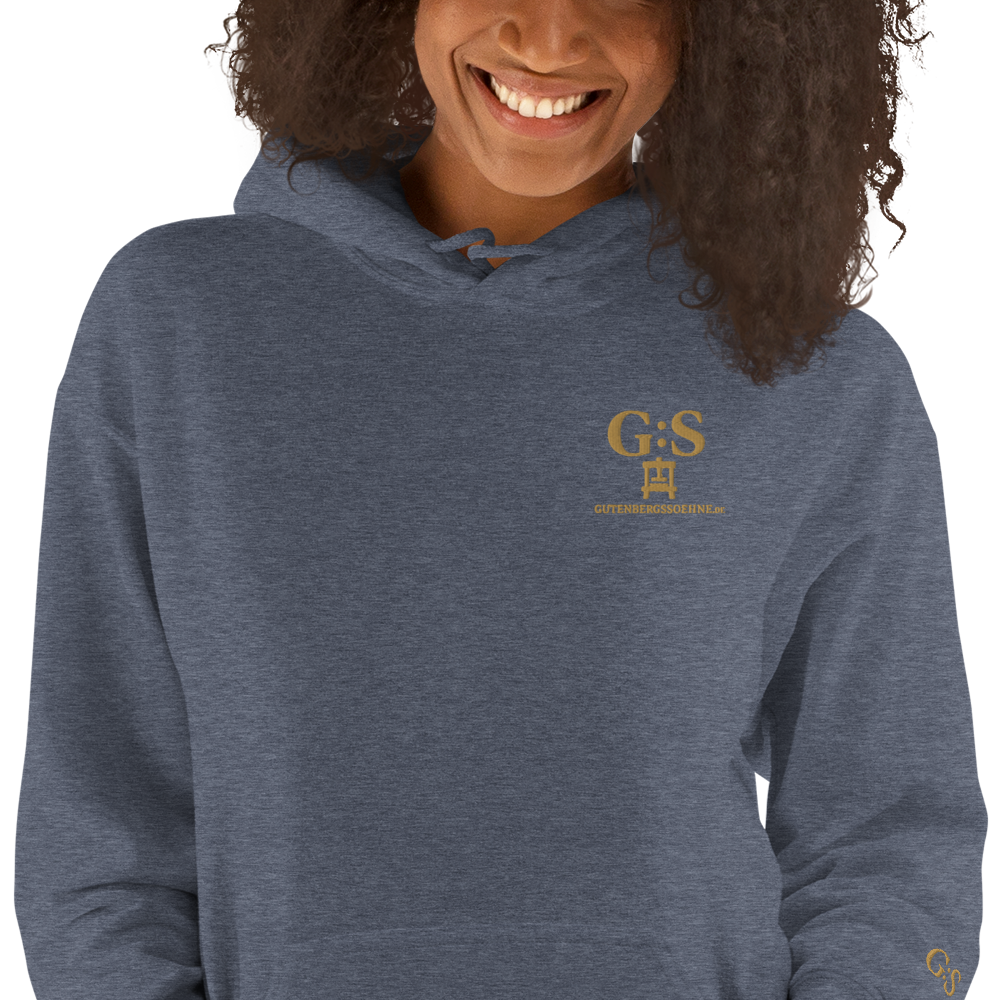 Unisex-Kapuzenpullover bestickt – GutenbergsSoehne.de