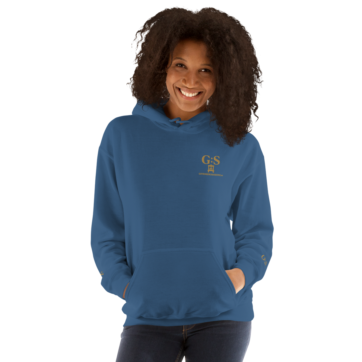 Unisex-Kapuzenpullover bestickt – GutenbergsSoehne.de
